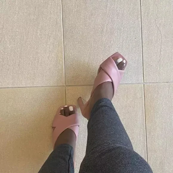 NEW A NEW DAY * CLEMENTINE CROSSBOW MULES MAUVE PINK 7.5 - Picture 6 of 8